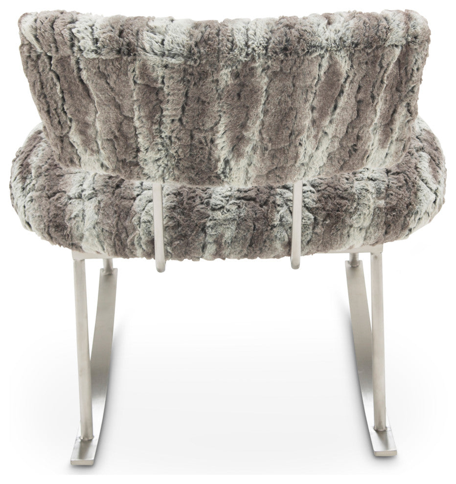 Pebble Beach Rocker Chair, Moondust and Brushed Silver