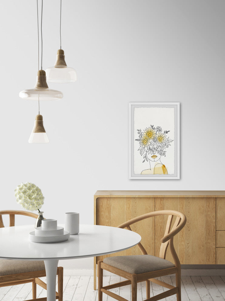 "Sunflower Crown" Framed Painting Print, 16x24