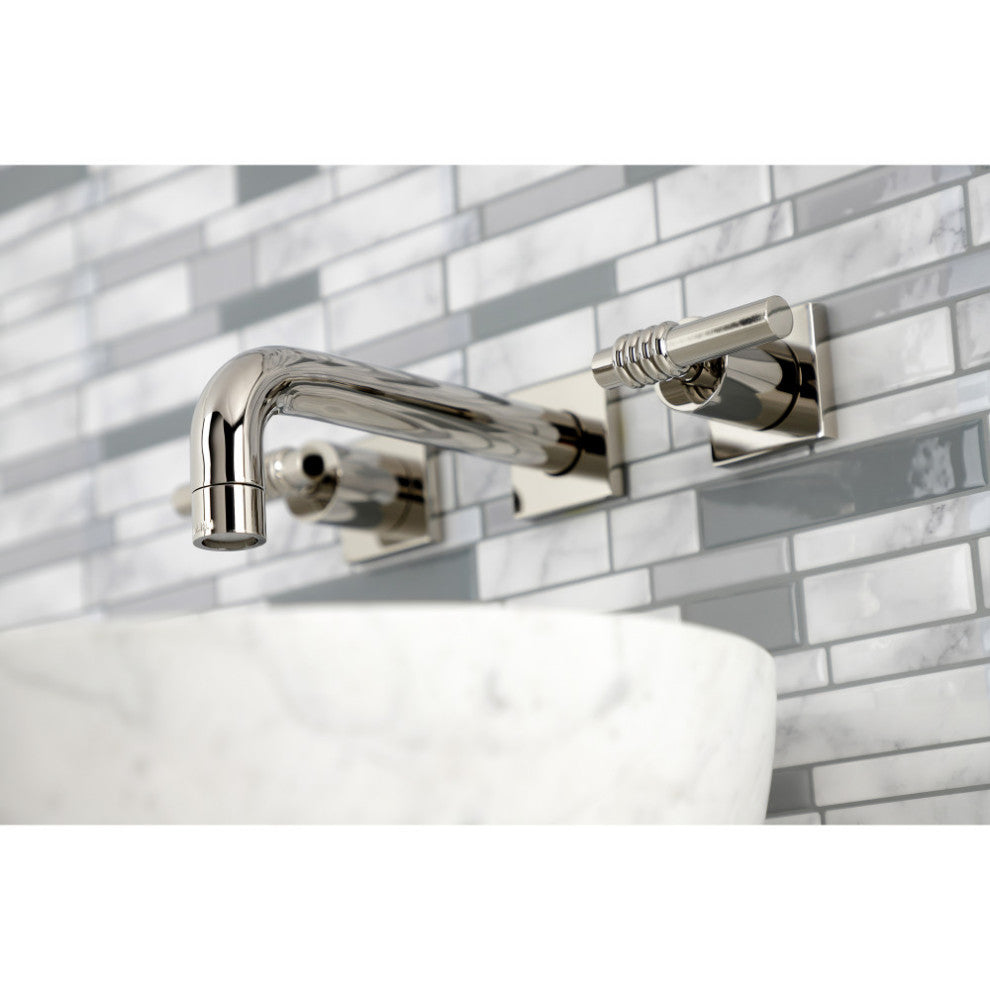Kingston Brass KS6126ML Two-Handle Wall Mount Bathroom Faucet, Polished Nickel