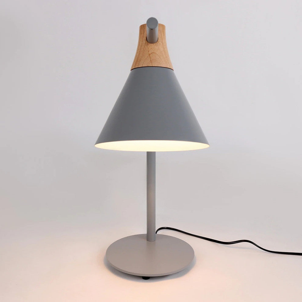 Modern simple iron wood desk lamp for study, bedroom, parlor, bookstore, hotel, G