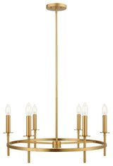 Savoy House Meridian 6-Light 25" Chandelier, Natural Brass