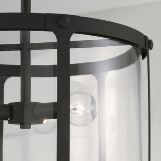 Capital Lighting 244931 Brennen 3 Light 15"W Semi-Flush Drum - Black Iron