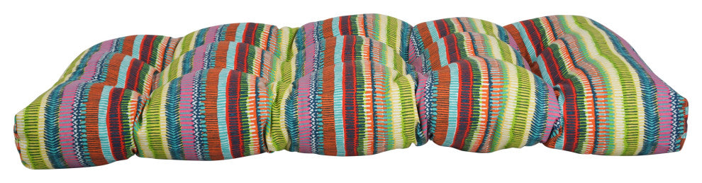 42"X19" U-Shaped Patterned Tufted Settee/Bench Cushion, Baranquilla Sky