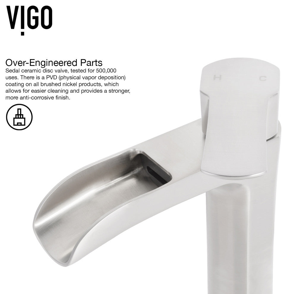 Giovanni 17"L x 17"W Glass Vessel Sink and Niko 11"H Faucet Set