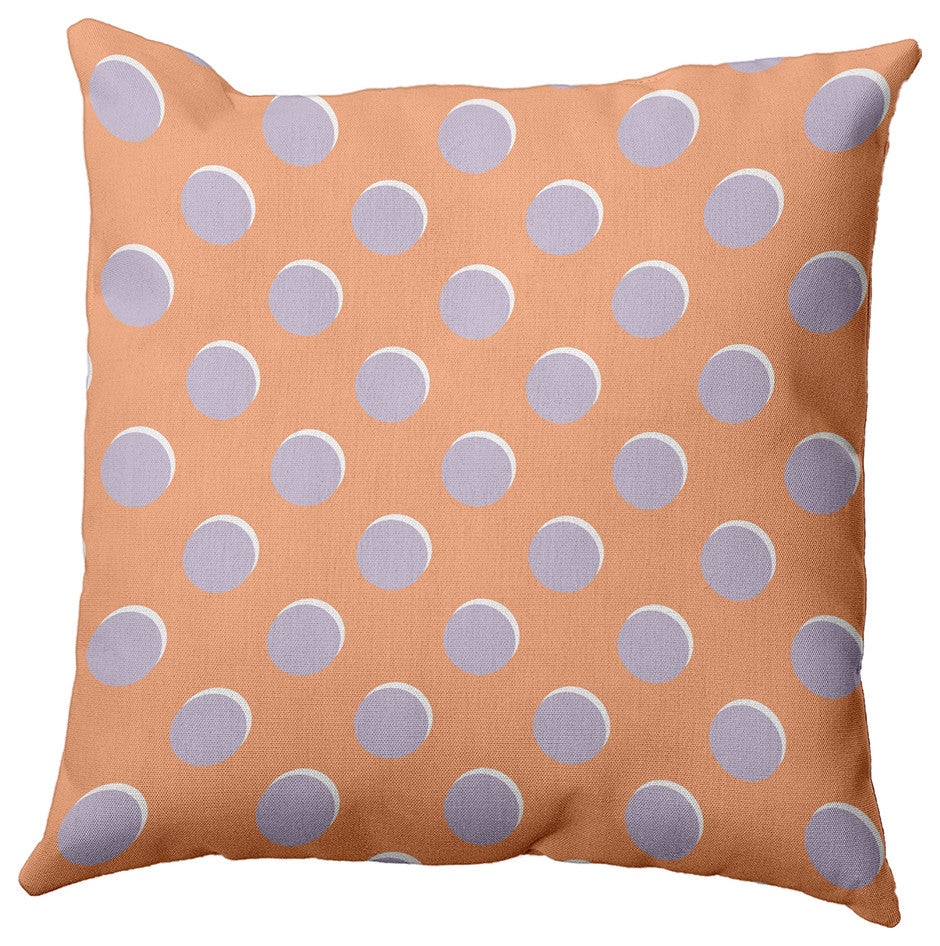 Polka Dots Decorative Throw Pillow, Orange, 16"x16"