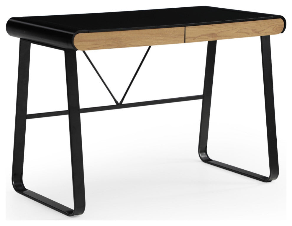 Loft Lyfe Nila Desk, 2 Storage Drawers, Black 43.3Lx21.6Wx30H