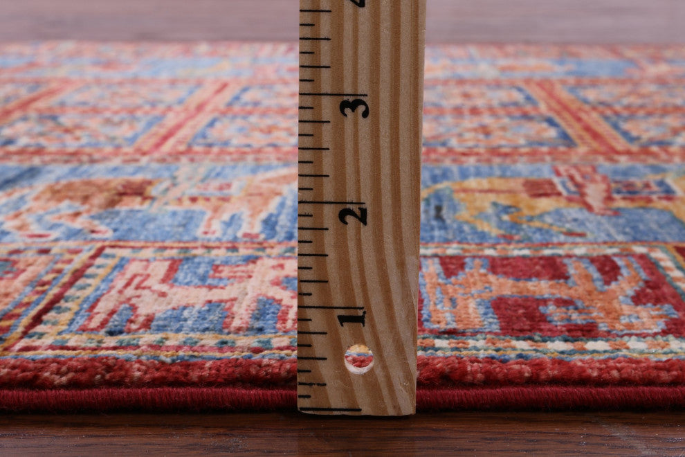 Hand Knotted Antiqued Pazyryk Historical Design Wool Rug 2' 9" X 4' 0" Q10705
