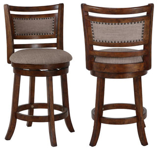 Aberdeen Brown Solid Wood Swivel Counter Stool (Set of 2)