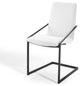 Side Dining Chair, Fabric, Metal, Black White, Modern, Cafe Bistro Restaurant