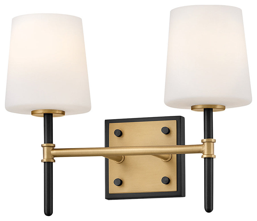 Hinkley Saunders Small Two Light Vanity, Black