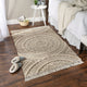Stone Printed Natural Hand-Loomed Shag Rug 4x6 ft.