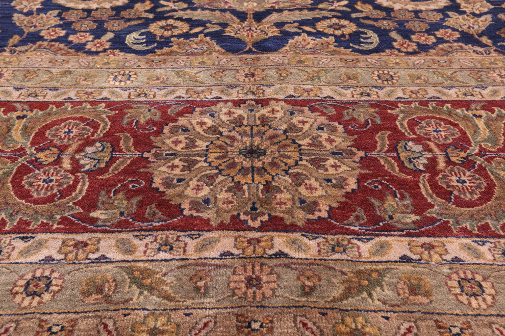 12' 0" X 14' 7" Fine Persian Tabriz Hand-Knotted Wool Rug Q8498