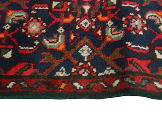 Fine Vintage Distressed Laily Navy/Red Runner, 1'10 x 13'2