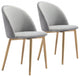 Set of Two Pale Gray and Gold Modern Pringle Dining Chairs