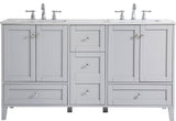 Stylish Gray 60" Double Bathroom Vanity