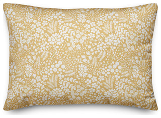 Yellow Dainty Floral 20x14 Spun Poly Pillow