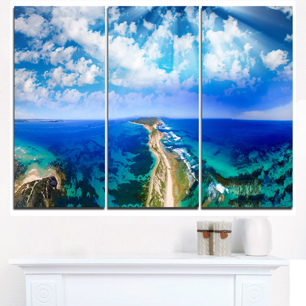 "Blue Fort Nepean Road from Helicopter" Metal Wall Art, 3 Panels, 36"x28"