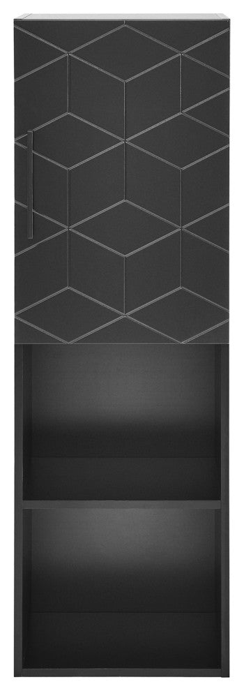 Annecy 15"Wx46"Hx12"D Linen Cabinet, Phantom Black