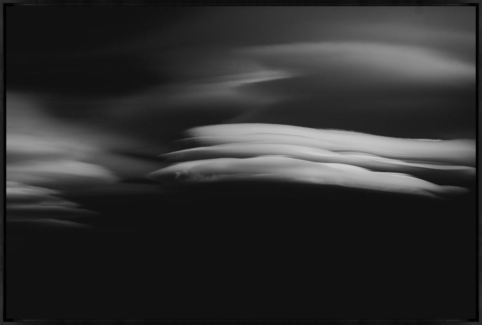 45x30 Lenticular Clouds VII, Framed Artwork, Black
