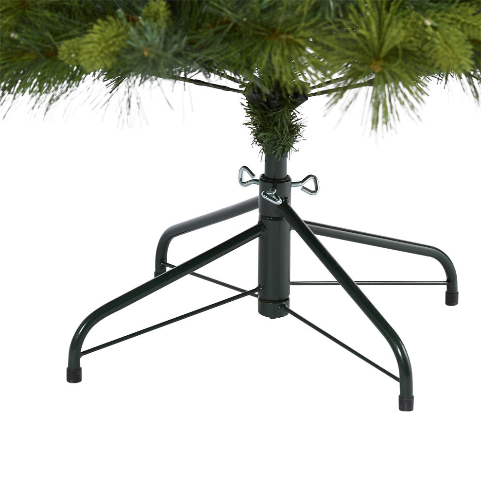 5' North Carolina Pine Faux Xmas Tree W/Lights, Bendable Branches & Pinecones
