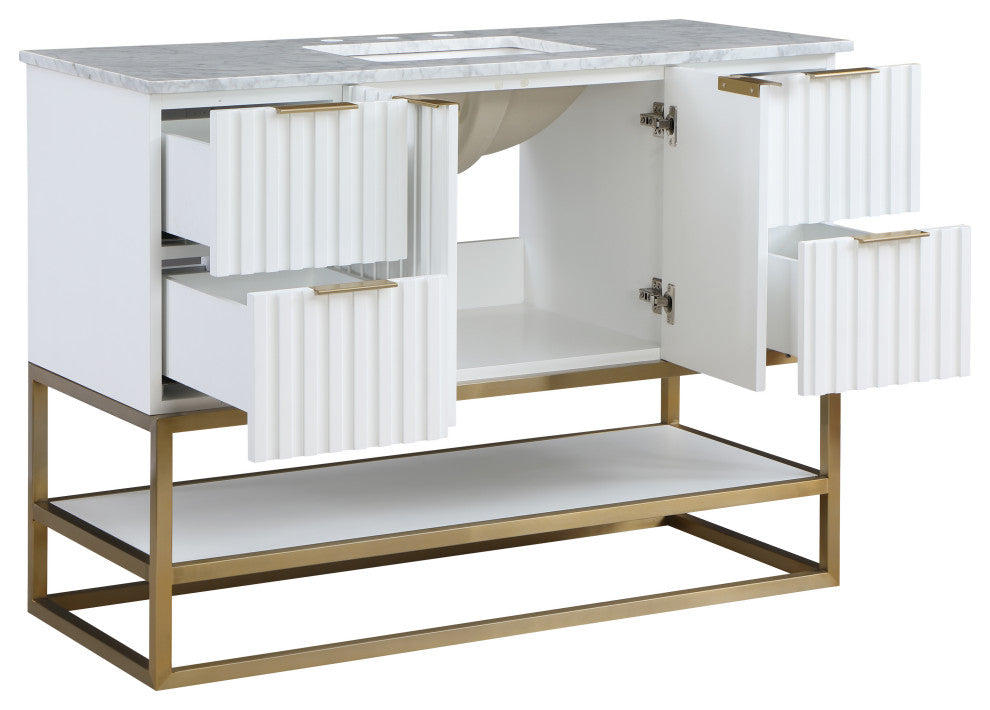 Monad Bathroom Vanity, White, 48" Wide