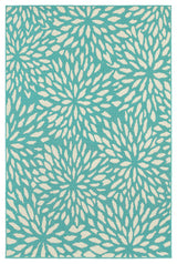 Oriental Weavers Sphinx Meridian 1506L Outdoor Rug, Blue/Ivory, 5'3"x7'6"