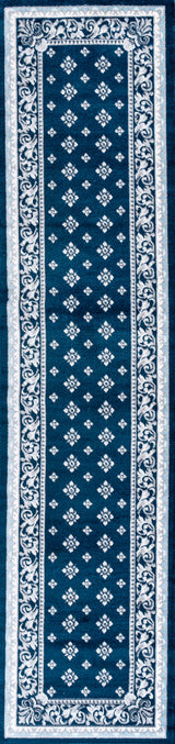Acanthus French Border, Navy/Blue, 2x8