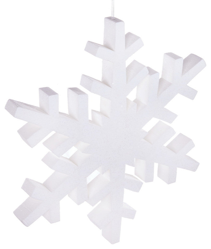 Vickerman L134801 30" White Glitter Snowflake Christmas Ornament