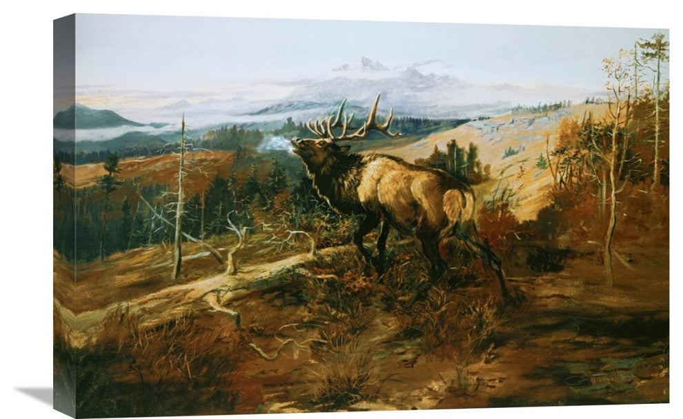 "The Elk" Stretched Canvas Giclee by Charles M. Russell, 24"x16"
