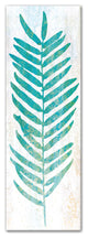 Turquoiuse Watercolor Fern Leaf 12x36 Canvas Wall Art