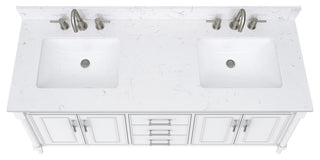 Avanity Bristol 60" Vanity Combo, White and Cala White Engineered Top