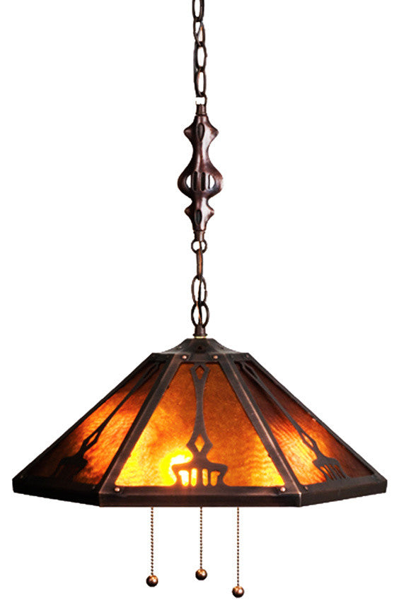 Meyda lighting 78076 18"W Grenway Amber Mica Pendant