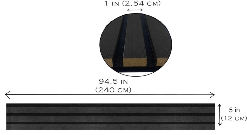 Acoustic Wood Wall Panels | Soundproof Paneling For Wall Decor, Charcoal, Pack of 6, Acoustica