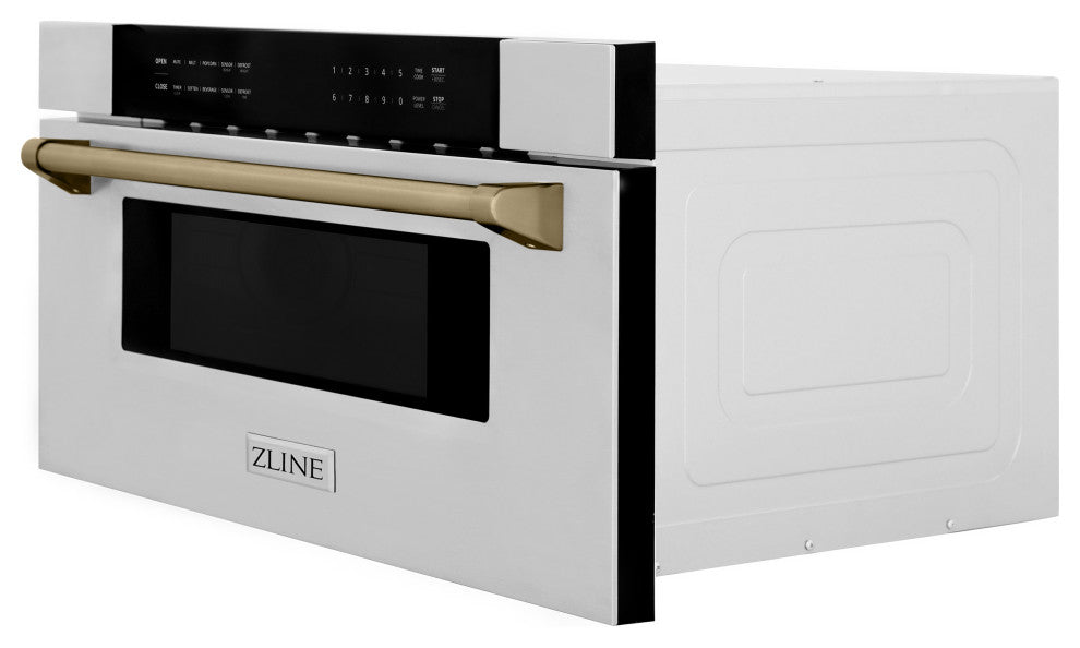 Microwave Drawer, Stainless Steel and Champagne Bronze, MWDZ-30-CB