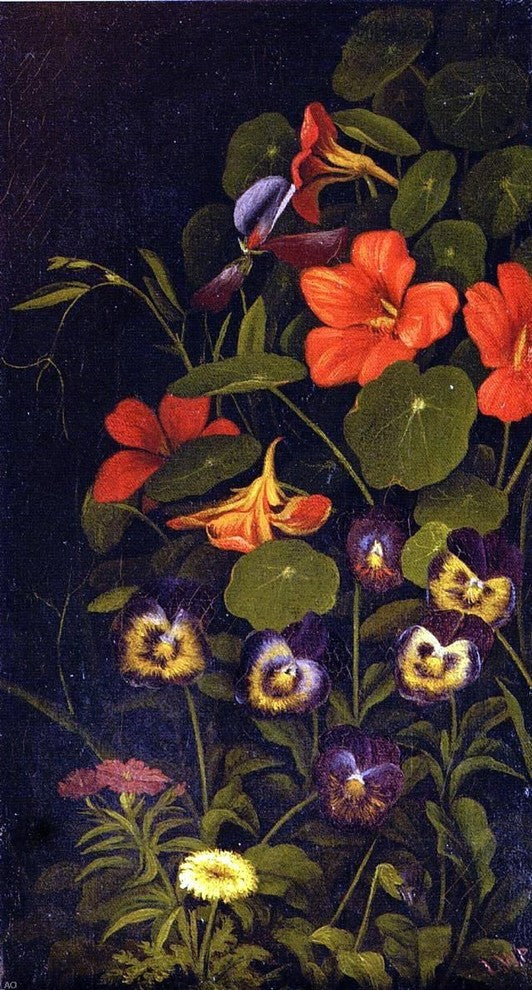 Levi Wells Prentice Pansies and Nasturtiums, 15"x30" Wall Decal