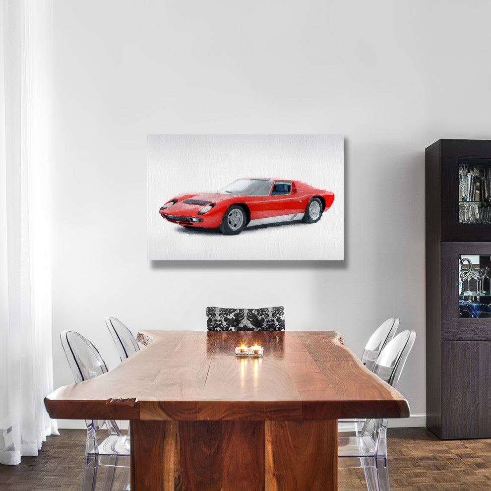 "1969 Lamborghini Miura P400 S Watercolor" Fine Art Print