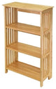 Durable 4-Shelf Wooden Folding Bookcase