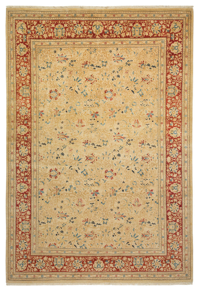 Kate, One-of-a-Kind Hand-Knotted Area Rug Ivory, 6'1"x8'10"