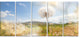 Blooming Dandelion under Bright Sky, Floral Canvas Art Print, 60"x28", 5 Panels