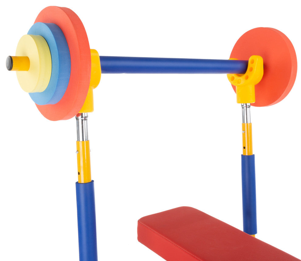 Kids Weight Bench Set Toddler Gym for Beginner Exercises, Weightlifting
