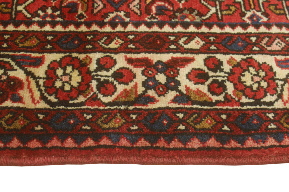 Fine Vintage Distressed Arslan Red/Ivory Runner, 3'6 x 9'7