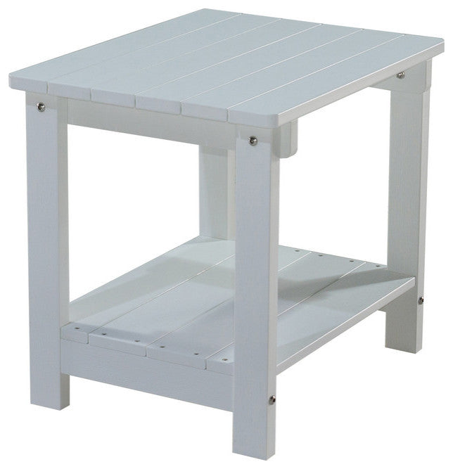 Orlando Plastic Wood End Table, White