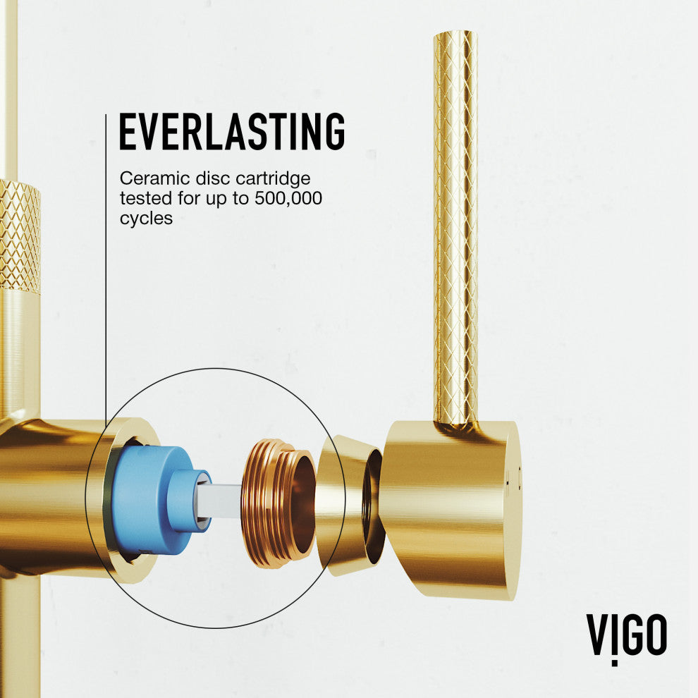 VIGO Bristol 19" H Single Handle Pull-Down Sprayer Kitchen Faucet, Matte Brushed Gold, Without Extras
