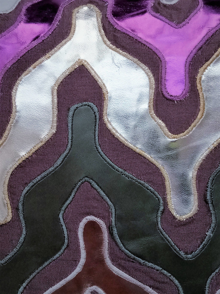 Purple Decorative Pillow Covers 18"x18" Faux Leather, Purple Lava