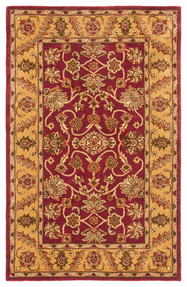Safavieh Golden Jaipur Collection GJ250 Rug, Burgundy/Gold, 5'x8'