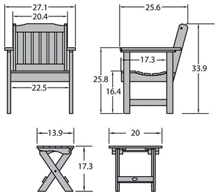 Lehigh 3-Piece Garden Set, Weathered Acorn