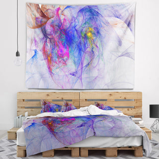 Blue Mystic Psychedelic Texture Abstract Wall Tapestry, 80"x68"