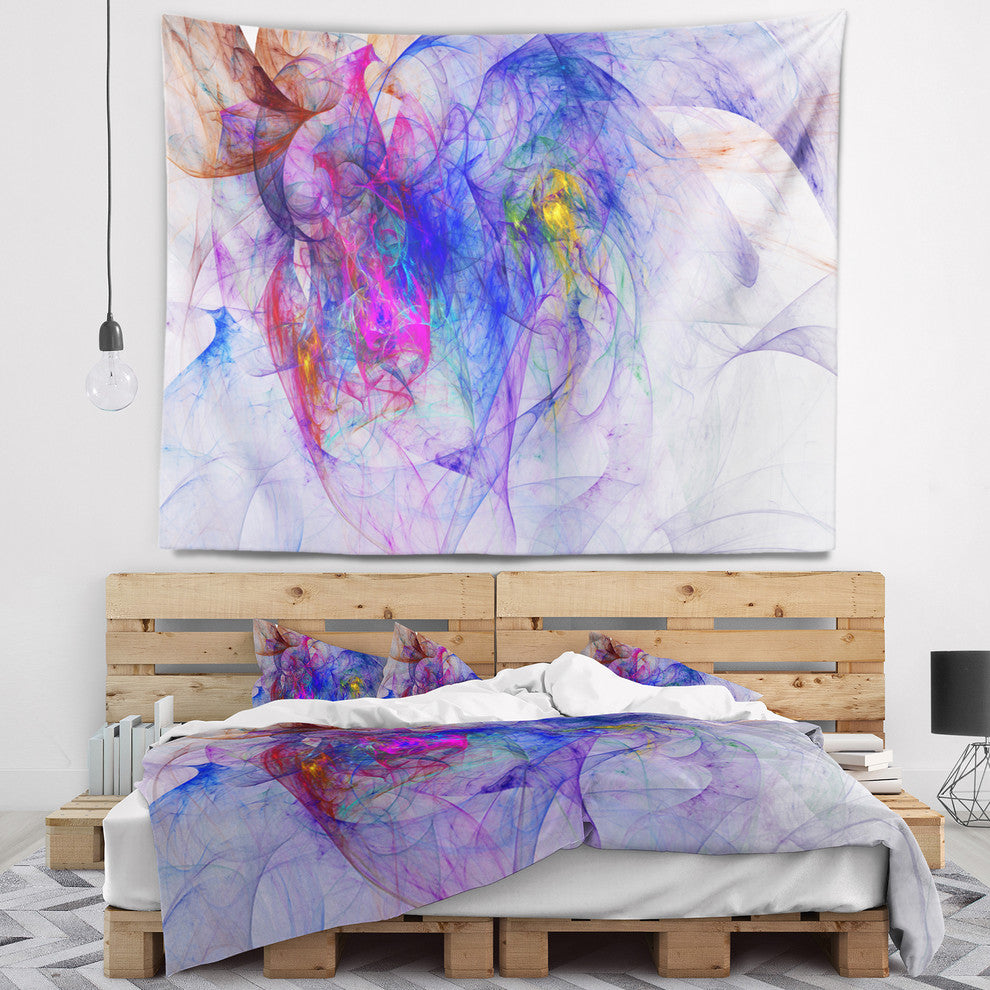 Blue Mystic Psychedelic Texture Abstract Wall Tapestry, 80"x68"