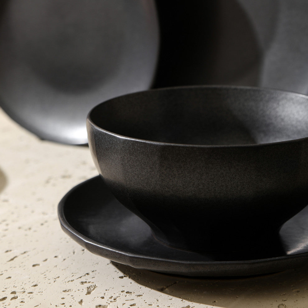 Stone Lain Rio Stoneware Bowl Set of 4, Black