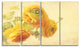 Bunch of Yellow Ranunculus Flowers, Floral Canvas Print, 48"x28", 4 Panels